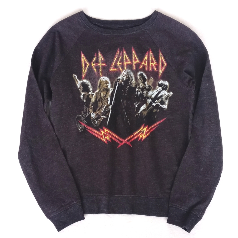 Def Leppard Band Brown Long Sleeve Concert Sweatshirt Women’s Top XS - Picture 3 of 8
